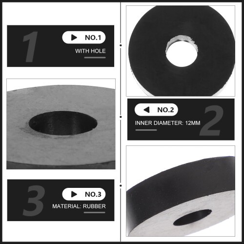 Rubber Washers Flat Heavy Duty Abrasion Resistant 8 Pcs 2