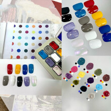 Solid Nail Gel Palette with High Gloss Finish Multiple Colors for Easy At Home Manicure Portable Durable Design