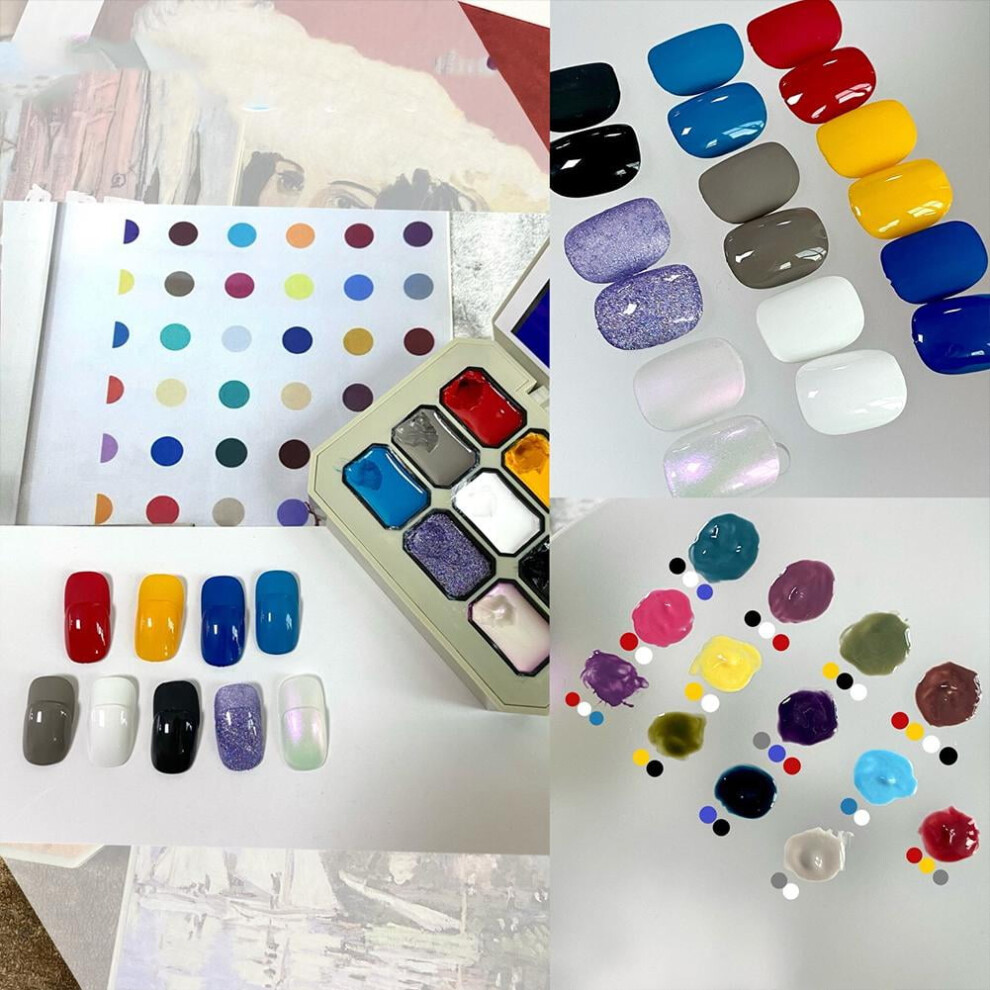 Solid Nail Gel Palette with High Gloss Finish Multiple Colors for Easy At Home Manicure Portable Durable Design