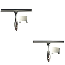 2Pcs Window Squeegee Silver Cleaning Tool for Windows and Shower Doors