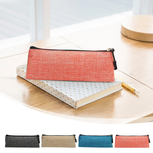 3D Triangle Pattern Canvas Pen Organizer Large Capacity Storage Case for Writing Tools & Office Supplies