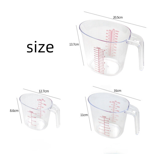 3PCS Essential Transparent Measuring Cups Set for Convenient Kitchen Use 1