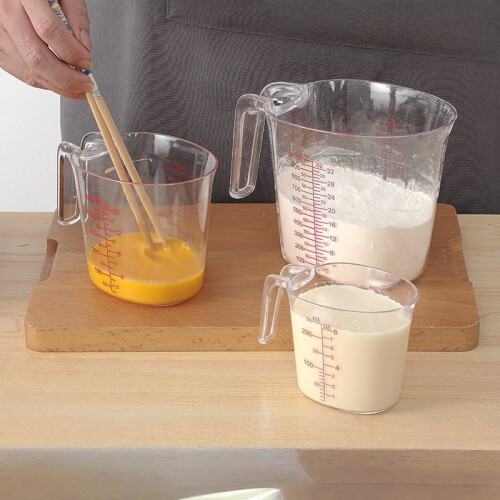 3PCS Essential Transparent Measuring Cups Set for Convenient Kitchen Use 2