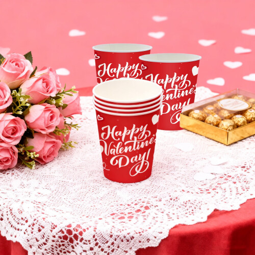 Valentine Disposable Coffee Cups Red 20 Pack 2.7 x 3.5 in 1