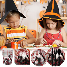 Super Bowl Party Tableware Set Disposable Scary Party Tablecloth Theme Party