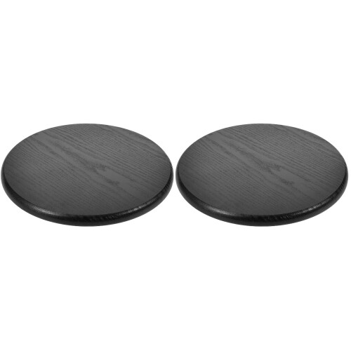 2Pièces Assise Bois Rond Noir Facile À Installer 1