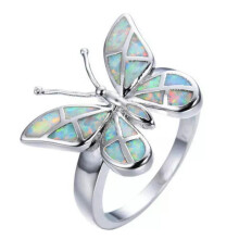 Cute Women Butterfly 925 Silver Ring Cubic Zirconia Jewelry Gift Size 6-10-Blue-5
