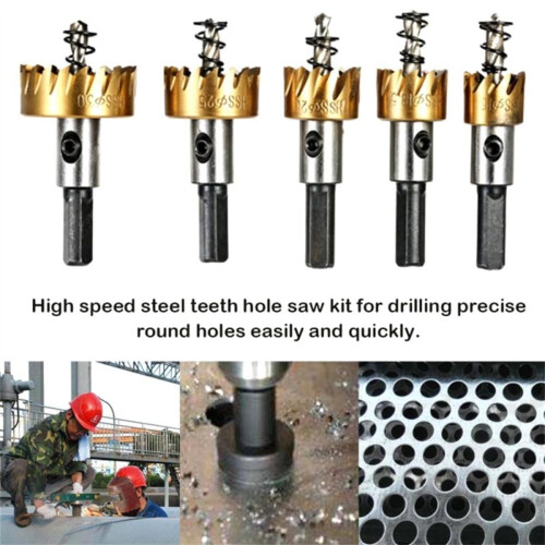 HSS Hole Opener Set 15-30mm for Metal Sheets 5 pcs 2