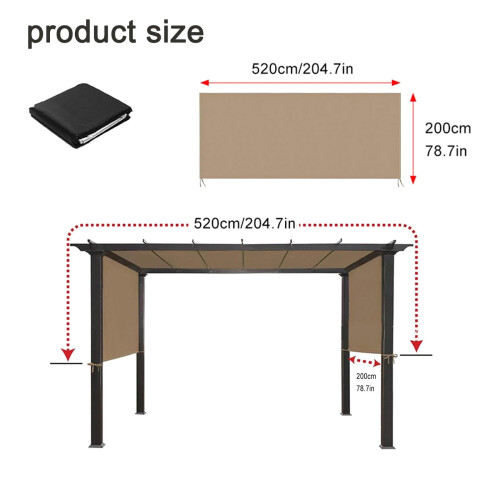 Weatherproof gazebo cover 190T polyester tear-resistant 2