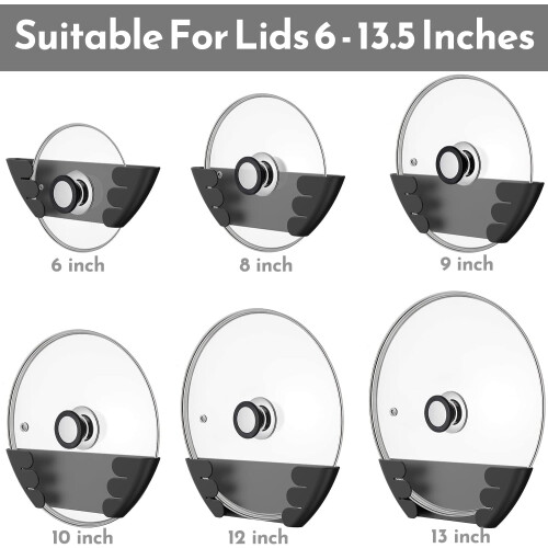 Universal Pot Lid Organizer Wall Mount 6-Pack 1