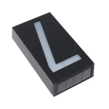 Zwart Solar Deurplaatlamp LED Nummerlicht Energiezuinig Buiten