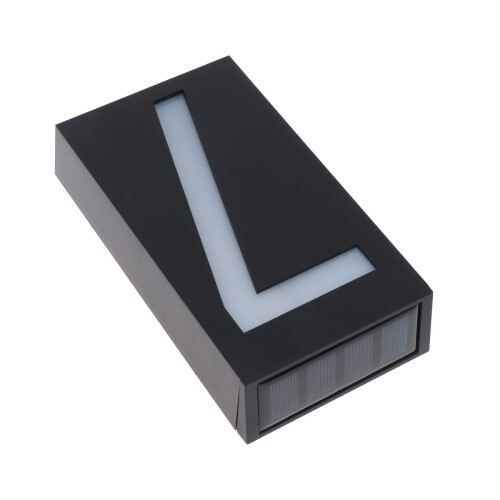 Solar Doorplate Light Black LED Number Lamp for Home Security