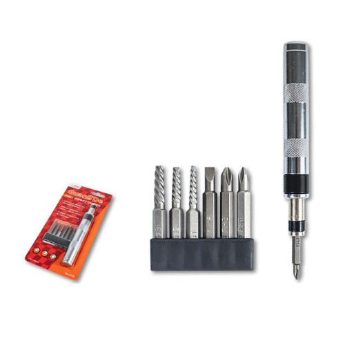 Manual Hand Reversible Impact Driver Set, Hexagonal Handle, Ergonomic Design, Replaceable Impact Bits, Durable Tool for Home Workshop Repairs 1