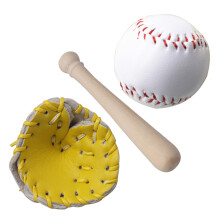 1Set Mini Honkbal Speelset Decor Kleine Sportaccessoires PU Dennenhout
