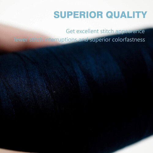Black Serger Thread, All-Purpose Thread for Sewing, Polyester, 4 Cones of 3000 Yards Each Spool for Sewing Machine 2
