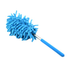 Microfiber Extendable Hand Duster, Washable, Telescoping Pole (9.44"-28.3"), Blue, Compatible with Car/Computer/AC/TV