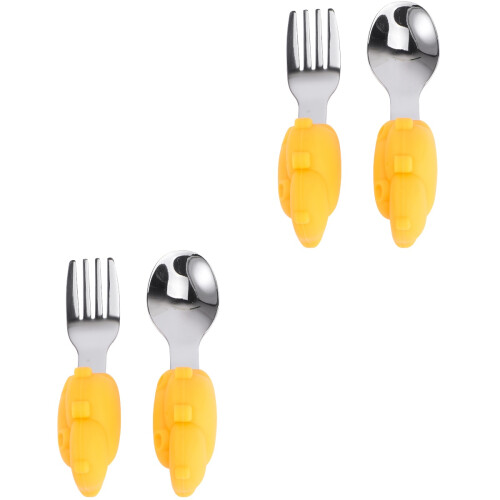 2Sets Baby Training Rvs Lepels Slipvast Handvat 2