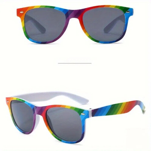 Γυαλιά ηλίου Rainbow Πολύχρωμοι στρογγυλοί σκελετός σε ντεγκραντέ στυλ Hip-Hop Punk 2