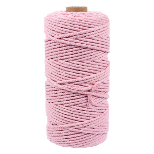 Corde Coton Macramé Rose 3Mm Résistante Pour Projets DIY 2