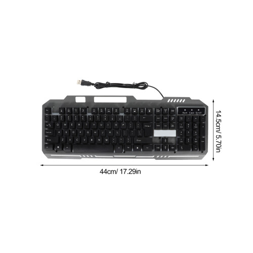 2Pièces Clavier Ordinateur Noir USB Antidérapant Métal+abs Gaming 1