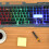 2Pièces Clavier Ordinateur Noir USB Antidérapant Métal+abs Gaming 5