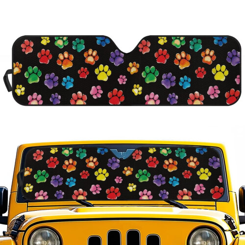 Foldable Puppy Dog Paw Windshield Sun Shade for Jeep