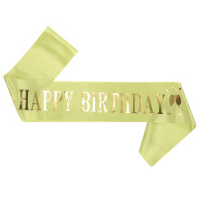 Light Green Birthday Sash Polyester Party Accessory Decorative Shoulder Strap for Celebrations and Special Events