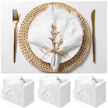 Cotton Linen Napkins 16 x 16 Inch 12 Pack