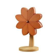 Wooden Placemats Set – Tree Washer & Pinwheel Coasters with Stand, Compatible with Fondue Pots, Pans, Bowls, Teapots, Warming Trays