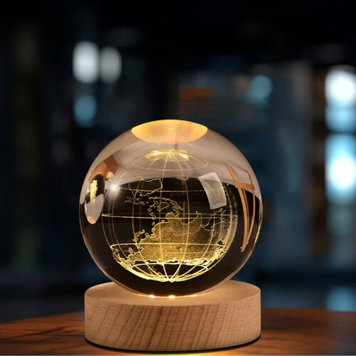 Luminária Noturna Calmante em Formato de Esferas, 2,35 polegadas, para Quarto e Sala de Estar, Carregamento USB e Tema Espacial.