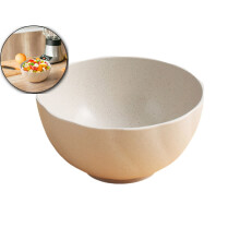 Straw Bowl, Food Bowl for Instant Noodles, Rice, Dorm & Picnic – Lightweight Tableware(Beige)
