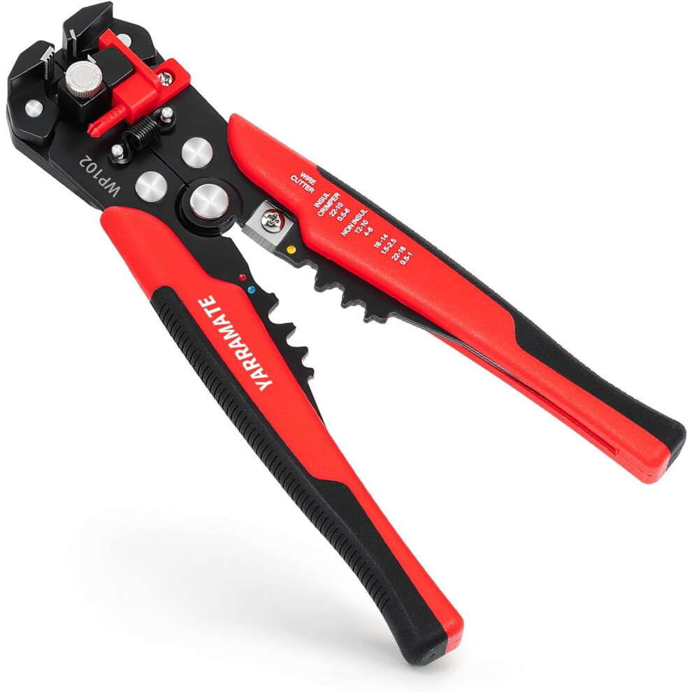 Yarramate 10-24 Awg Self-Adjusting 3-In-1 Wire Stripper/Crimper/Cutter, 8" Multifunctional Tool 9193271246145