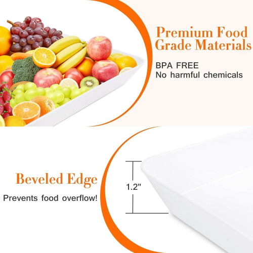 4-Pack Reusable Serving Trays for Snacks, Fruit, BBQ & Pantry Organization – Compatible with Standard Kitchen Use 2