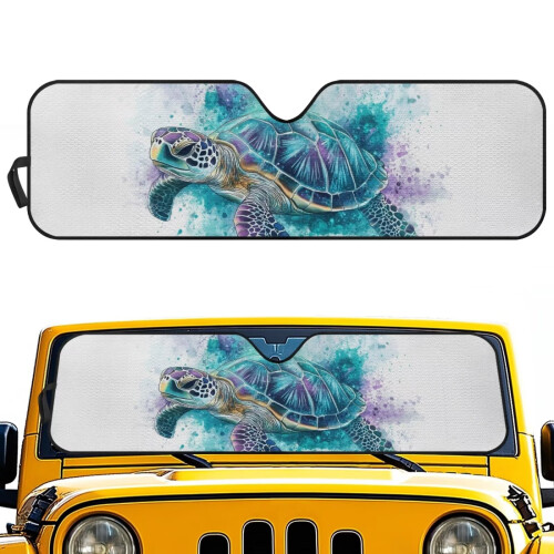Foldable Blue Sea Turtle Windshield Sunshade for Jeep