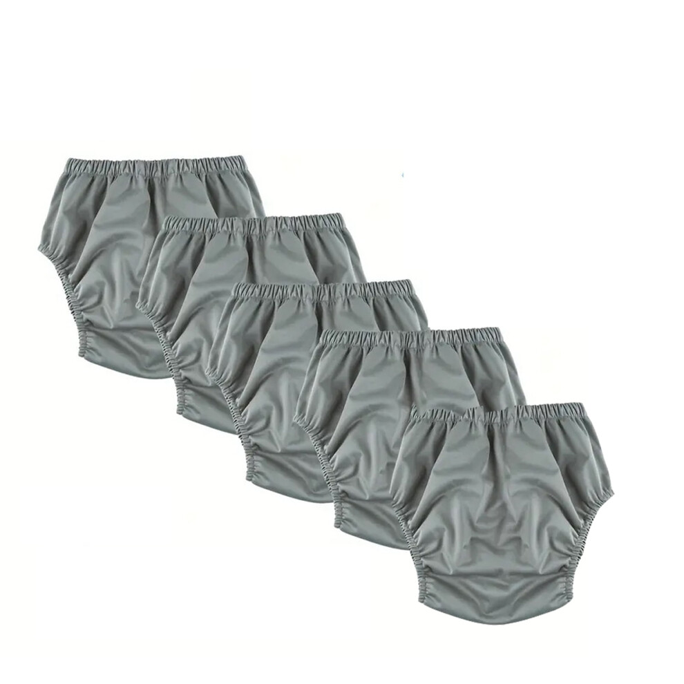 5 Reusable Pants for Adults, Anti-Leak Briefs with Secure Elastic Waistband