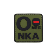 Blood Type POS NKA Medical PVC Patch, 3D Rubber, Noctilucent