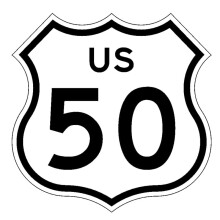 US Route 50 Metal Sign Decal Highway Sign Road Sign Size: 12"x 12"