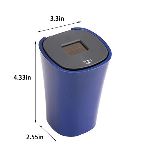 Solar Powered Car Ashtray LED Light Energy Saving Auto Ash Tray 2
