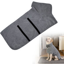 Dog Bathrobe, Quick-Drying & Super Absorbent Pet Pajamas for Small Dogs, Warm Towel After Bath – Dark Gray