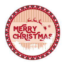 Christmas Round Red Carpet 23.6 Inch Merry Christmas