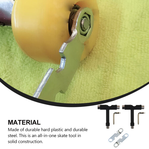 4 Pcs Skateboard Tools Multi-Function Portable T-Tool Kit for Skateboard Maintenance and Repair 1