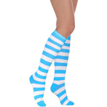 Womens Athletic Knee High Socks, Outdoor Sport Thigh High Stockings, Casual Stripes Tube Socks