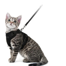 Adjustable Soft Breathable Cat Harness Vest Escape Proof Design with Retractable Leash for Safe Walking and Travel Comfort