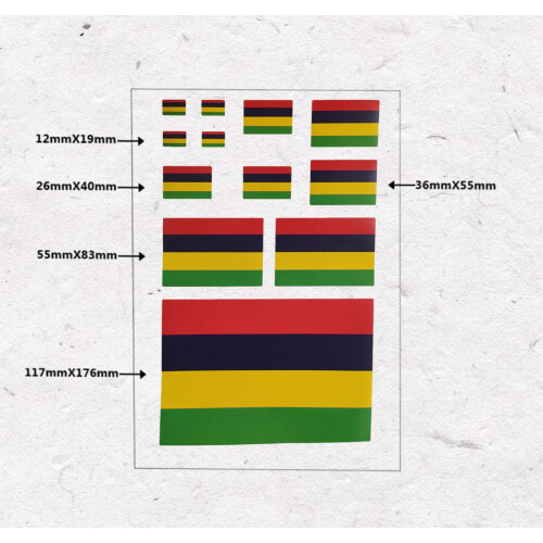 3 PCS Flag Sticker Mauritius Flag Stickers 1