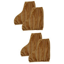 2Pairs Portable Elastic Ice Skates Covers Light Brown Boot Sleeves