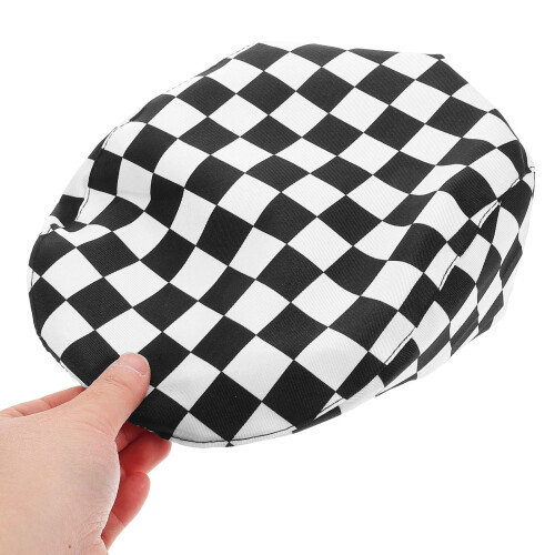 1Pcs Checkered Print Chef Hat Polyester Use Head Cover for Cooking 2