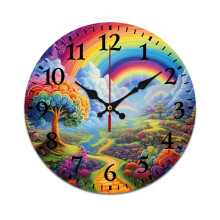 Rainbow Nature Retro Wall Clock – Mute, Battery-Powered, Compatible with Home, Living Room, Kitchen & Office Decor