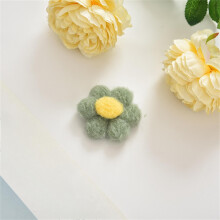 16Pcs Handmade Crochet Puff Flower Appliques, Iron-On Embellishments for Clothes, Bags, Hats & Headbands