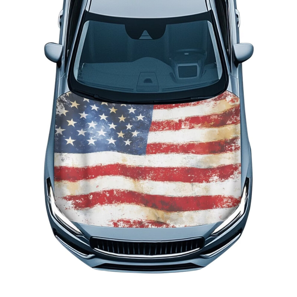 American Flag Car Hood Cover Â Stretch Polyester, 59"X39", Fits Most Sedans, Trucks, Suvs & Pickups Â Compatible With Standard Hoods 9193271993407