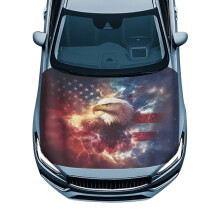 Eagle American Flag Car Hood Cover – Windproof Polyester Bonnet Banner, Easy Install, All-Season Protection, Compatible with Most Cars